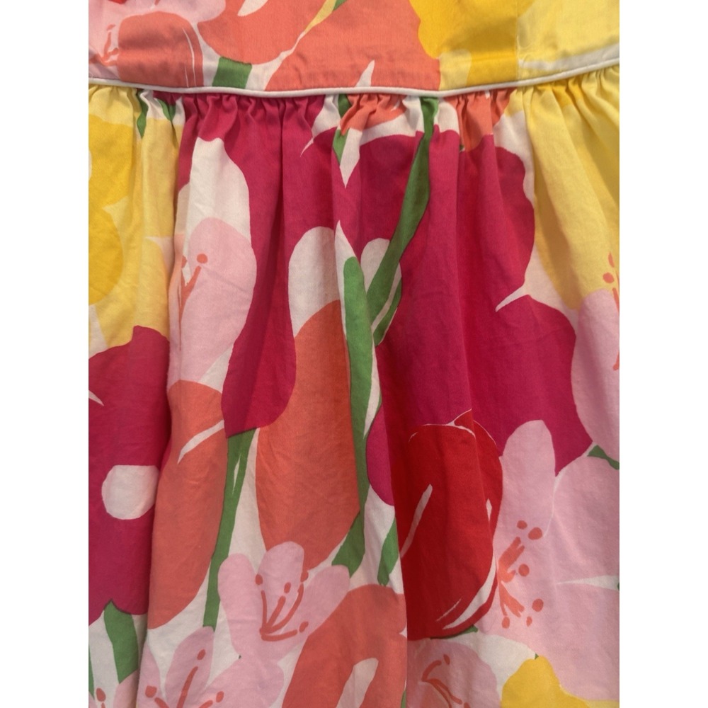 Lilly Pulitzer Sz 6 Floral Fit Flare Dress Sleeveless Keyhole Back Cotton Lined - Picture 7 of 11